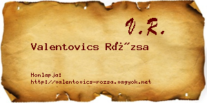 Valentovics Rózsa névjegykártya