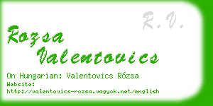 rozsa valentovics business card